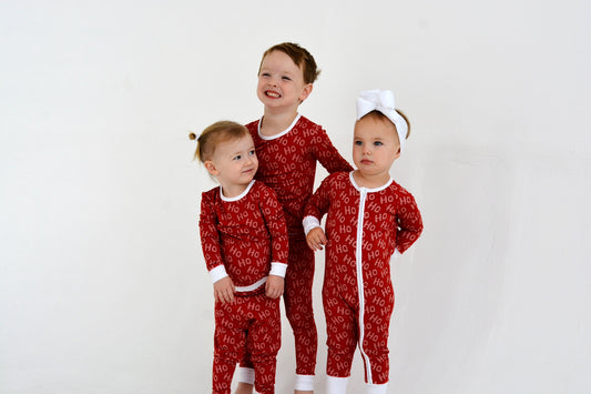 Ho Ho Ho Kids Bamboo Pajamas | Holiday Zippy & Two-Piece Set