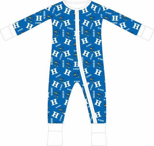 Highlands Bluebirds custom bamboo pajama set — limited edition pre-order hometown pride sleepwear for babies | AddieGrey & Co