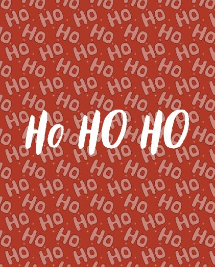 Ho Ho Ho bamboo pajama print closeup — classic bold red holiday pattern on 95% bamboo fabric | AddieGrey & Co