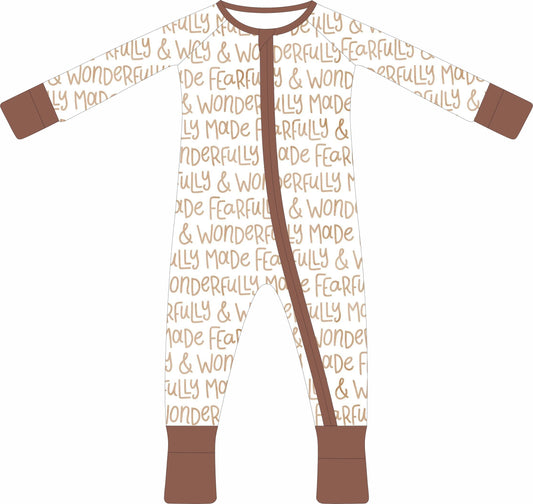 Little Blessings bamboo zippy pajamas — faith-inspired 95% bamboo infant sleepwear with fold-over cuffs | AddieGrey & Co