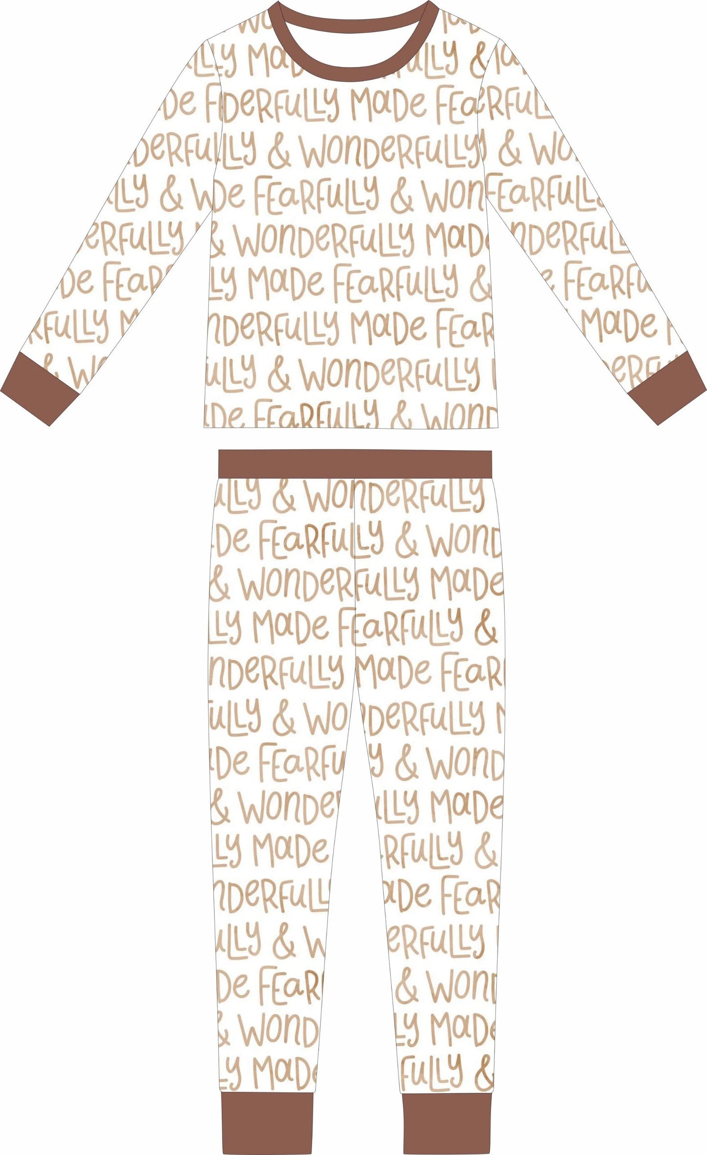 Baby wearing Little Blessings bamboo long-sleeve two-piece pajamas — faith-inspired Psalm 139 infant sleepwear | AddieGrey & Co