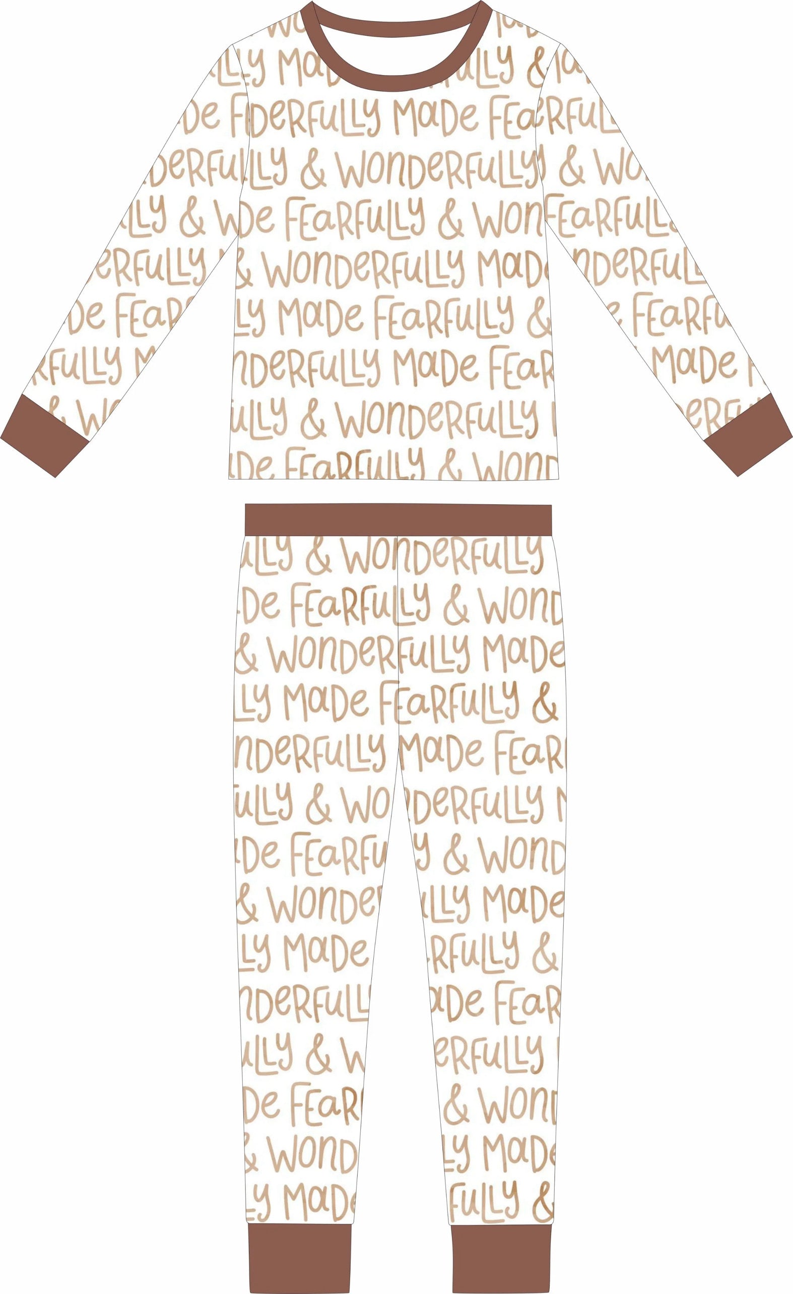 Baby wearing Little Blessings bamboo long-sleeve two-piece pajamas — faith-inspired Psalm 139 infant sleepwear | AddieGrey & Co